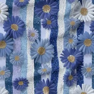 پارچه مخمل روتختی یک نفره پارچه باما طرح سه بعدی گل مدرن کد 5013871