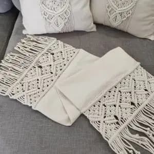 رومیزی مکرومه ترکیب با پارچه برند آرت بیوتی