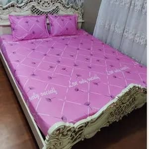 روتختی دونفره صورتی طرح قاصدک روکش تشک دونفره صورتی شاپرک