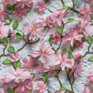 پارچه مخمل کوسن مبل پارچه باما طرح سه بعدی گل فانتزی کد 5013843