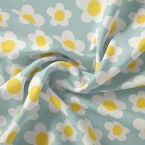 پارچه ملحفه مدل مخمل طرح گل بابونه کد 5011173