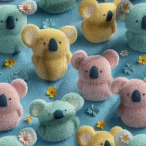 پارچه مخمل کوسن مبل پارچه باما طرح سه بعدی خرس عروسکی کد 5014062