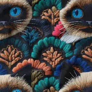 پارچه مخمل روبالشی پارچه باما طرح سه بعدی گربه کد 5013959