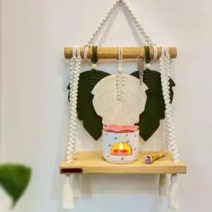 شلف چوبی مکرومه بافی مدل پوراندخت