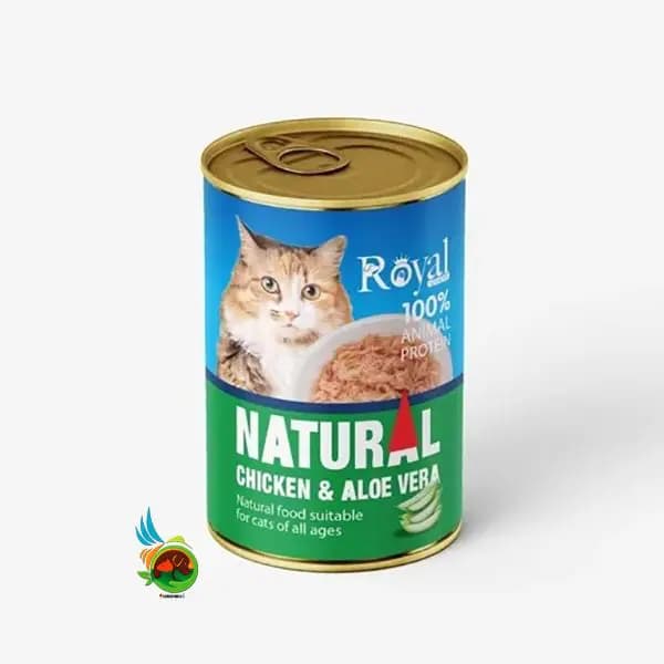 کنسرو نچرال گربه رویال کوکو با طعم مرغ و آلوئه ورا Royal coco وزن ۳۸۰ گرم