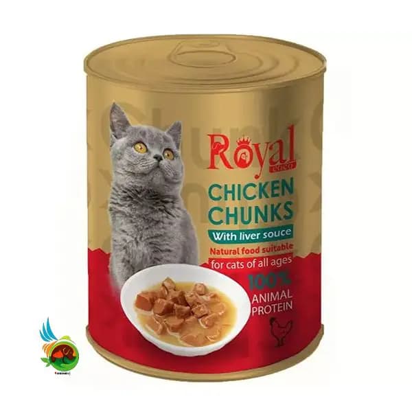 کنسرو چانک گربه رویال کوکو با طعم گوشت مرغ Royal coco وزن ۳۸۰ گرم