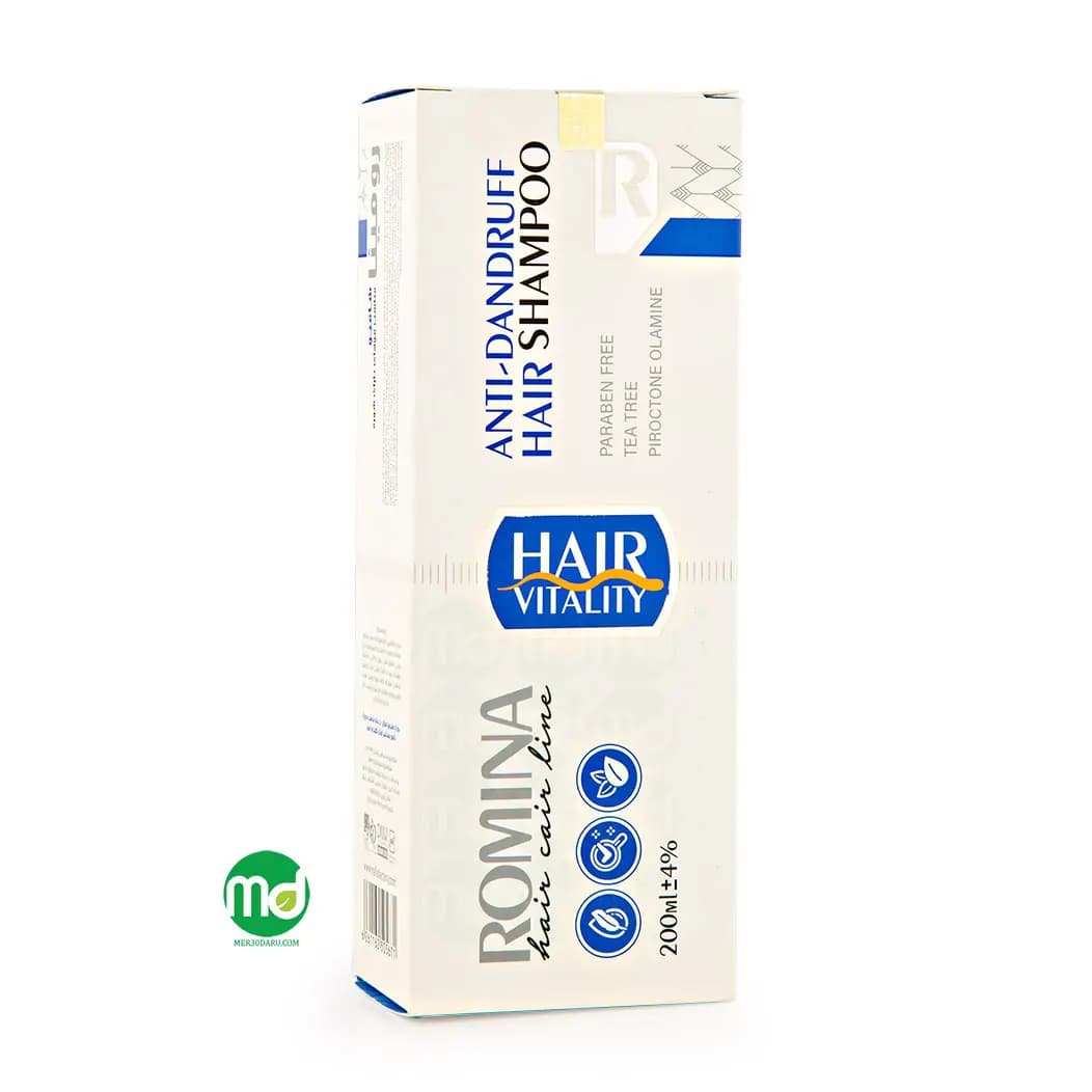 شامپو ضد شوره رومینا حاوی روغن درخت چای 200ml