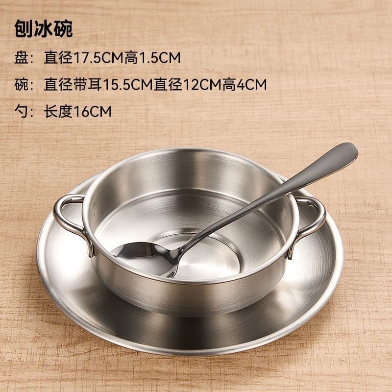 ست سوپ‌خوری و دسرخوری ۳ تکه استیل نقره‌ای وارداتی