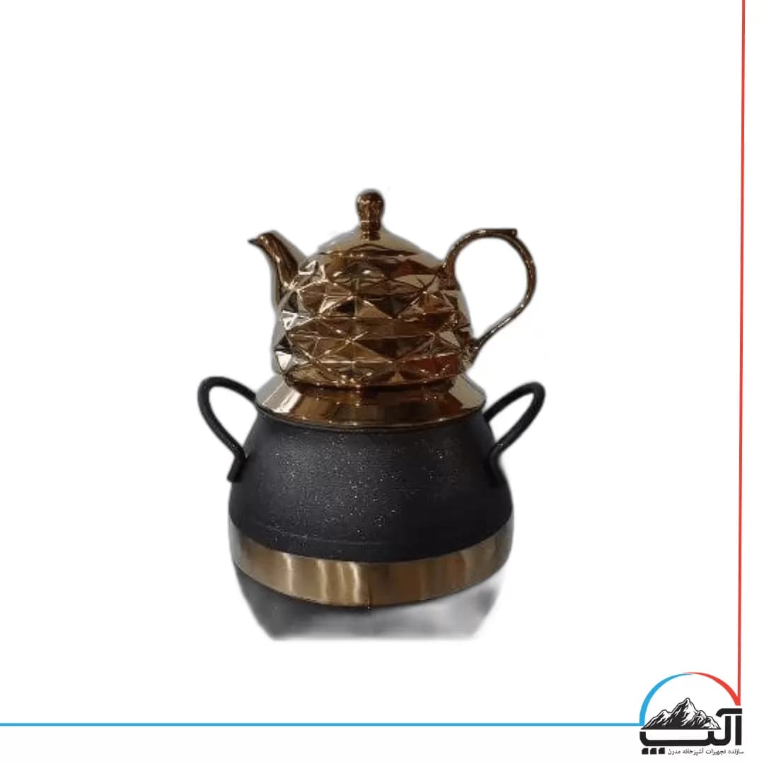 کتری قوری استیل رنگی طلایی کد 6