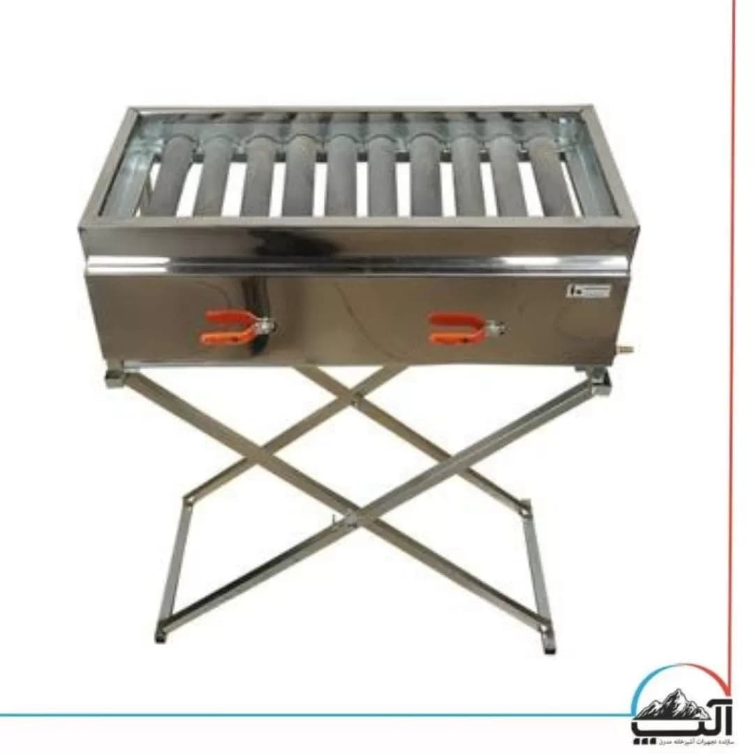 کباب پز گازی استیل 90 سانتی دهنه 40 پایه دار