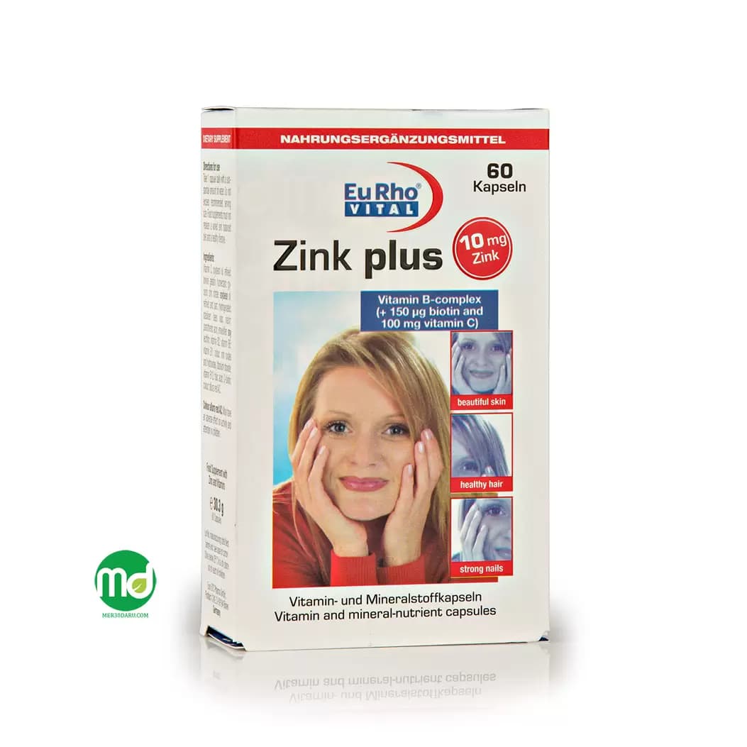 کپسول زینک پلاس 10 میلی گرم یورو ویتال 60 عددی