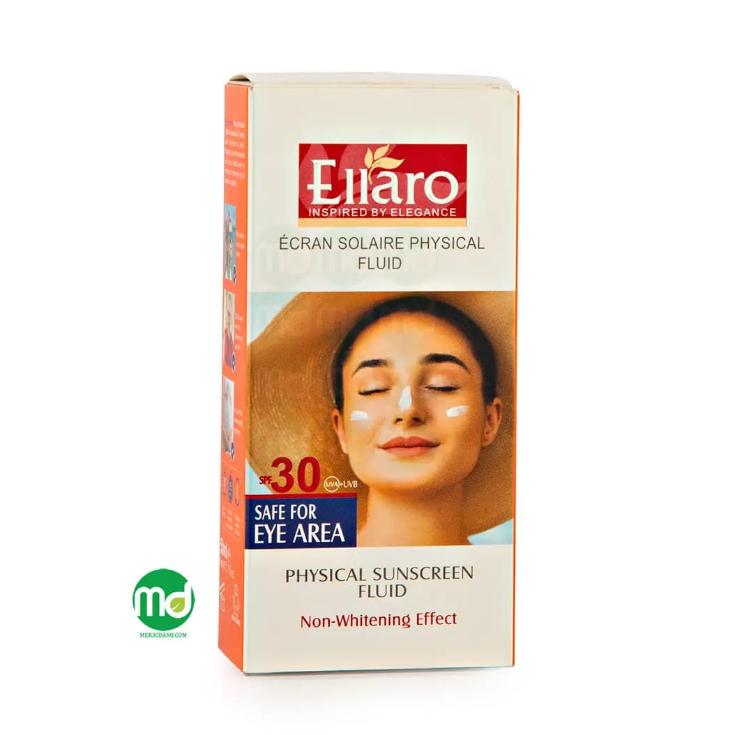فلوئید ضد آفتاب بی رنگ فیزیکال الارو برای پوست حساس SPF 30