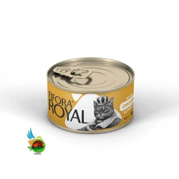 کنسرو گربه فیفورا طعم فیله مرغ کلاسیک مدل Fifora Royal with Chicken وزن ۱۲۰ گرم