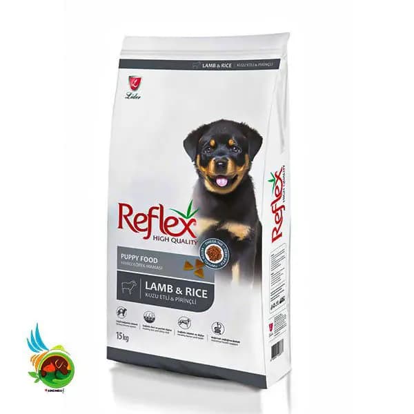 غذای خشک توله سگ رفلکس با طعم گوشت بره و برنج Reflex puppy food lamb & rice وزن ۱۵ کیلوگرم