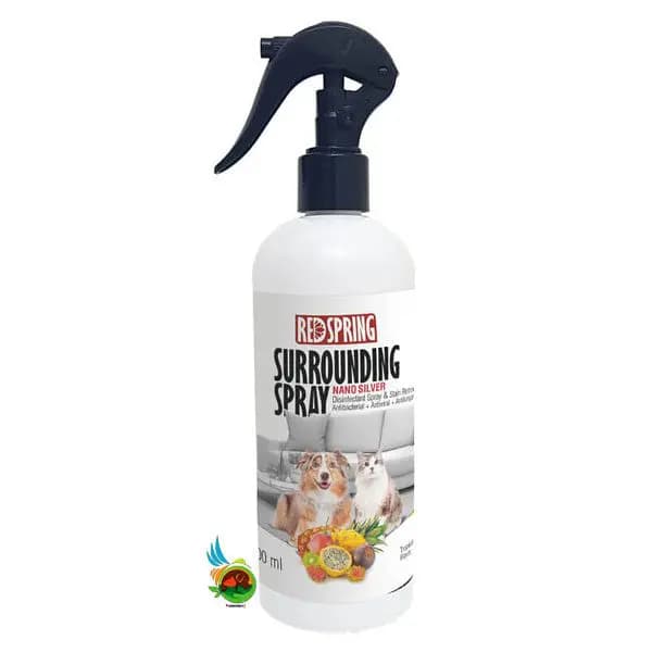 اسپری ضد عفونی کننده محیط رد اسپرینگ بر پایه نانو نقره با عصاره میوه های استوایی Redspring surrounding spray nano silver with tropical حجم ۵۰۰ میلی لیتر