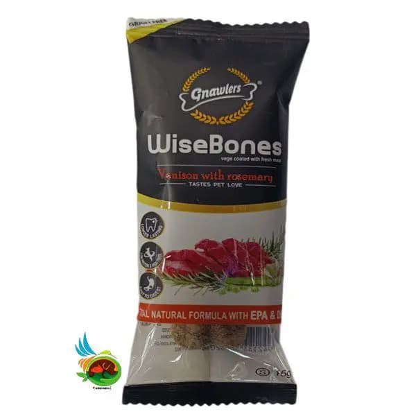 تشویقی استخوان سگ نژاد کوچک گناولرز طعم گوزن و رزماری Gnawlers venison with rosemary وزن ۱۵ گرم