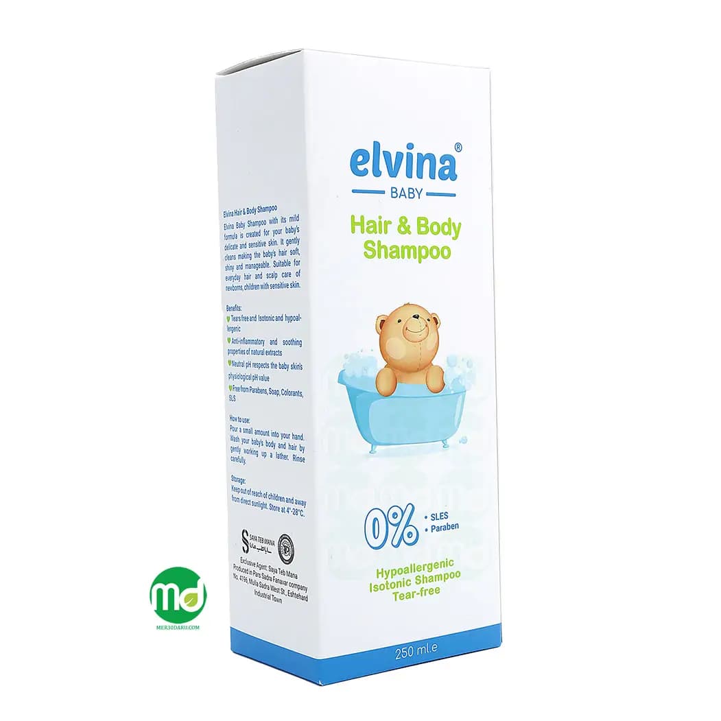 شامپو سر و بدن کودک الوینا بدون سوزش چشم 250ml