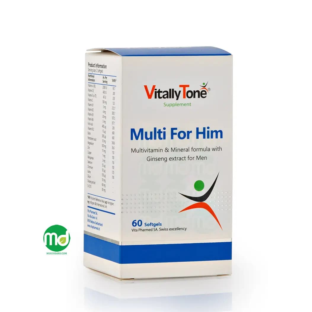 کپسول ژلاتینی مولتی فور هیم آقایان ویتالی تون 60 عدد