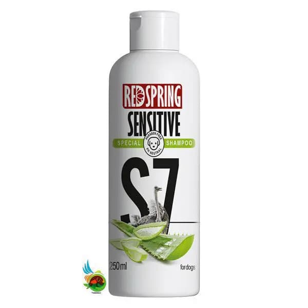 شامپو تخصصی مخصوص سگ مناسب موهای حساس (مدل S7) رد اسپرینگ با عصاره آلوئه ورا Redspring sensitive special shampoo s7 حجم ۲۵۰ میلی لیتر