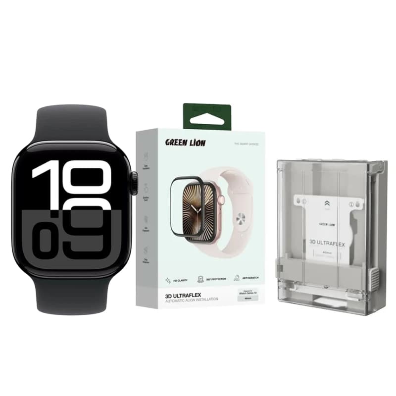 گلس اپل واچ سری 10 سایز 42 میلی متری گرین لاین مدل 3D UltraFlex