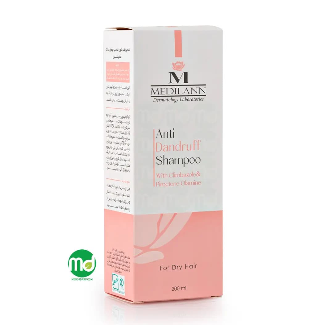 شامپو ضد شوره و ضد قارچ مدیلن موی خشک