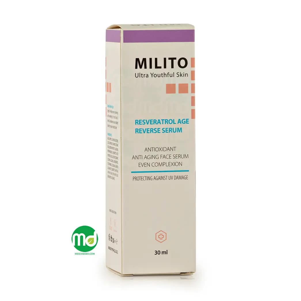 سرم ضد چروک رسوراترول میلیتو کاهش دهنده چین و چروک 30ml