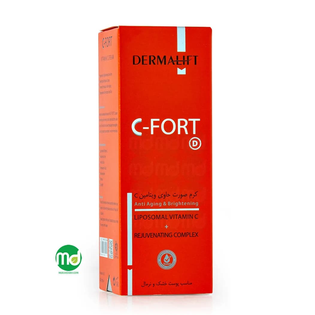 کرم صورت حاوی ویتامین سی درمالیفت پوست خشک 40ml