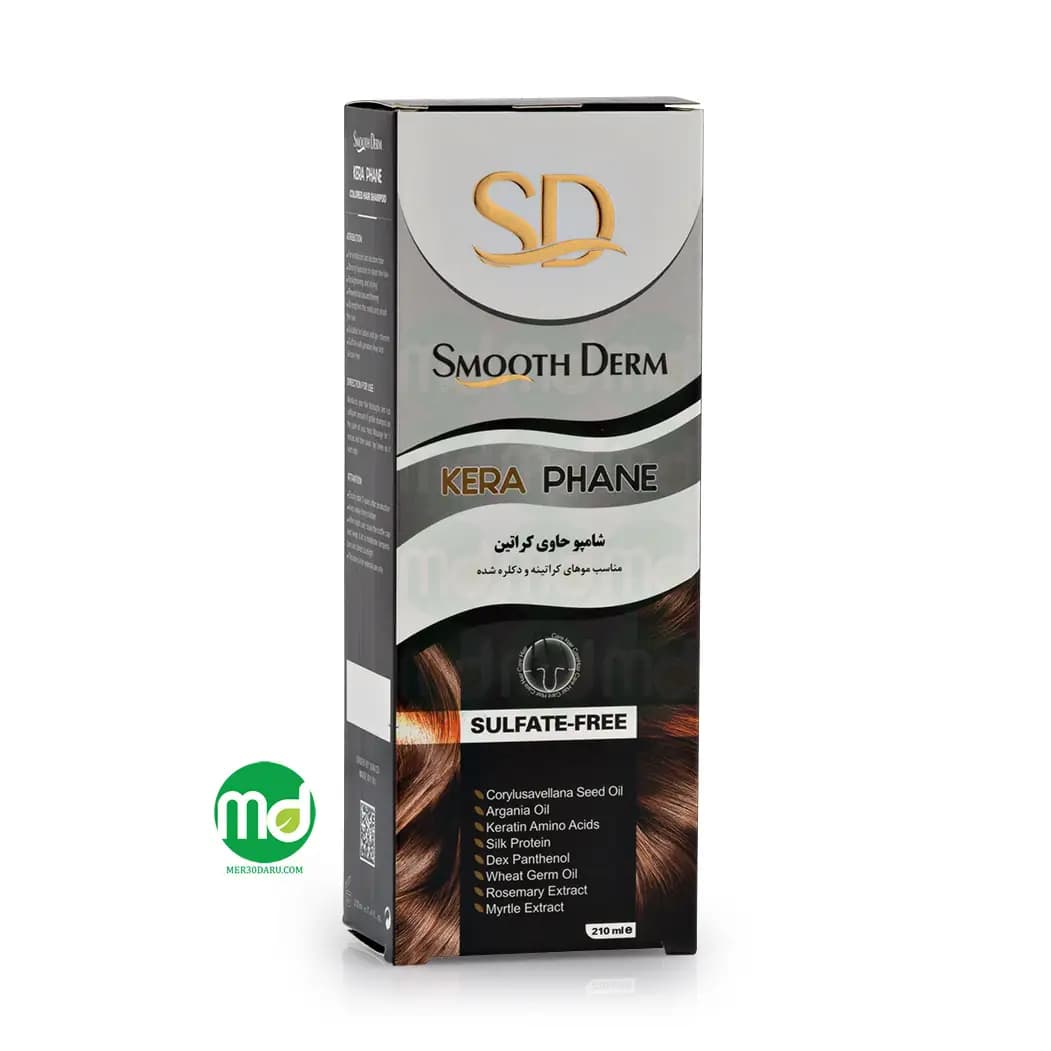 شامپو کراتین اسموت درم برای موهای کراتینه و دکلره شده 210ml