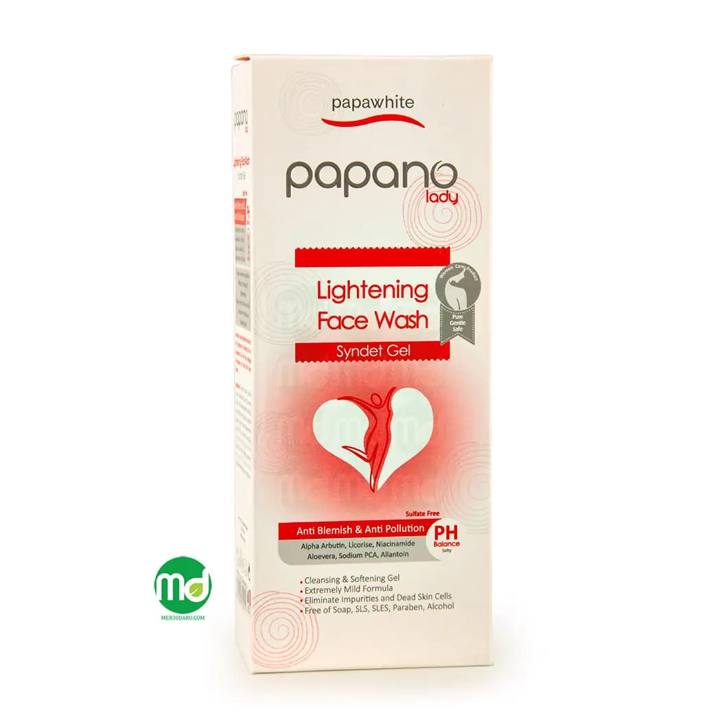 ژل شستشو روشن کننده صورت پاپانو بدون الکل و پارابن 200ml