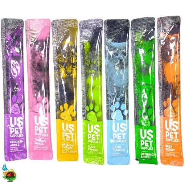بستنی گربه یو اس پت در طعم های میکس Uspet cream cat treat یک عددی وزن ۱۷ گرم