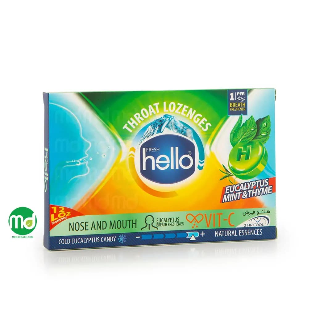 آبنبات مکیدنی اکالیپتوس هلو فرش بهبود دهنده گلو درد و سرماخوردگی