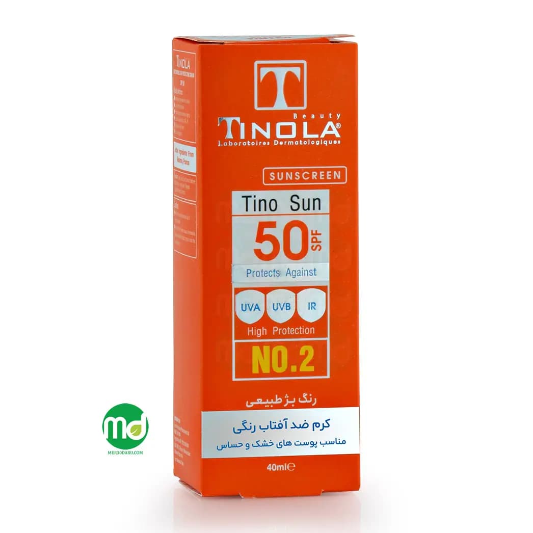 کرم ضد آفتاب رنگی پوست خشک و حساس تینولا SPF50