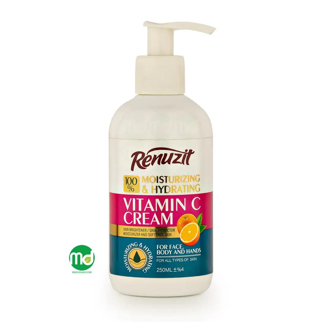 کرم مرطوب کننده و آبرسان پمپی رینوزیت حاوی ویتامین C