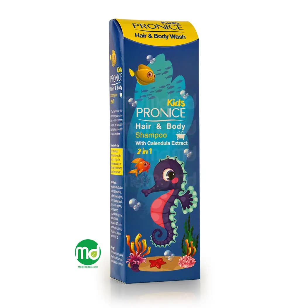 شامپو مرطوب کننده سر و بدن کودک پرونایس حاوی عصاره کالاندولا