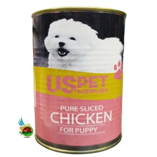 کنسرو نچرال توله سگ یو اس پت طعم مرغ Uspet with chicken وزن ۴۰۰ گرم