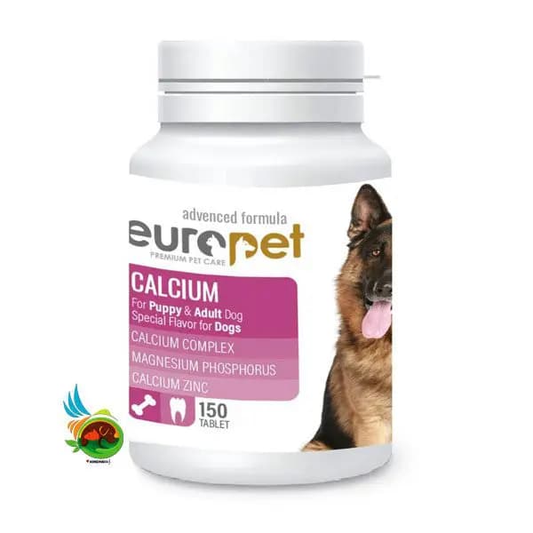 قرص کلسیم سگ یوروپت Europet dog calcium بسته ۱۵۰ عددی