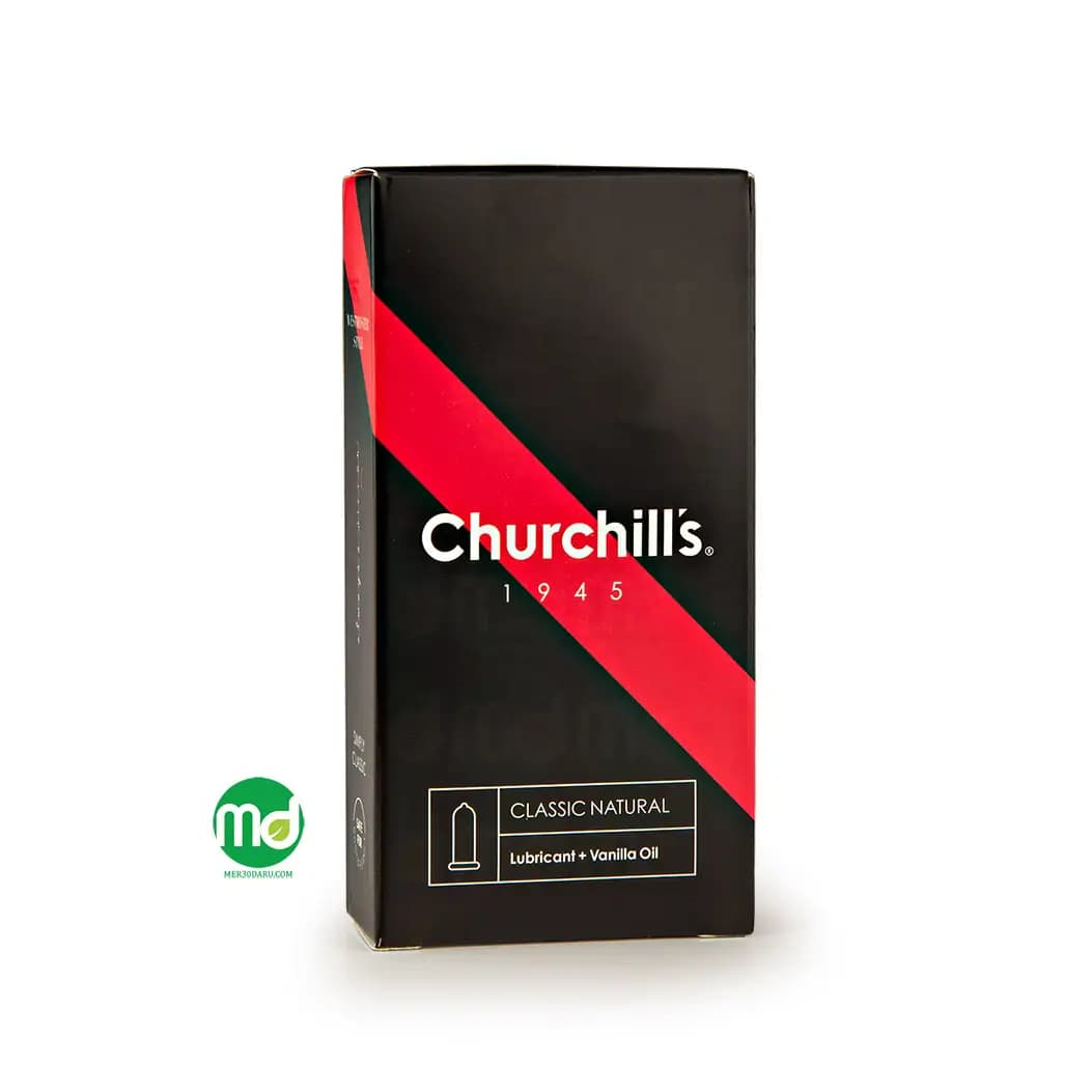 کاندوم با بدنه ساده چرچیلز حاوی انساس وانیل و روان کننده 12 عددی