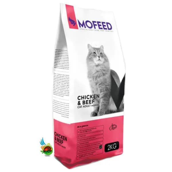 غذای خشک گربه بالغ مفید طعم گوشت و مرغ Mofeed adult cat indoor with beef & chicken وزن ۲ کیلوگرم