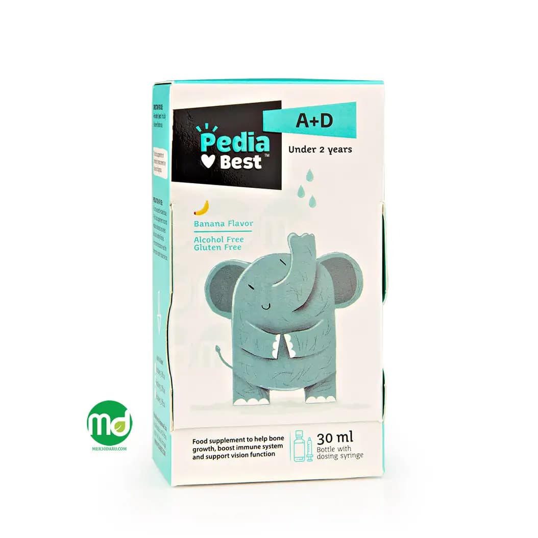 قطره آ+د پدیابست مناسب برای کودکان با طعم موز 30 میلی لیتر