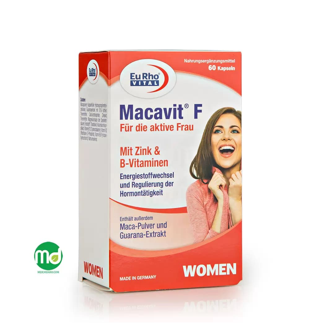 کپسول ماکاویت F یورو ویتال 60 عددی حاوی زینک