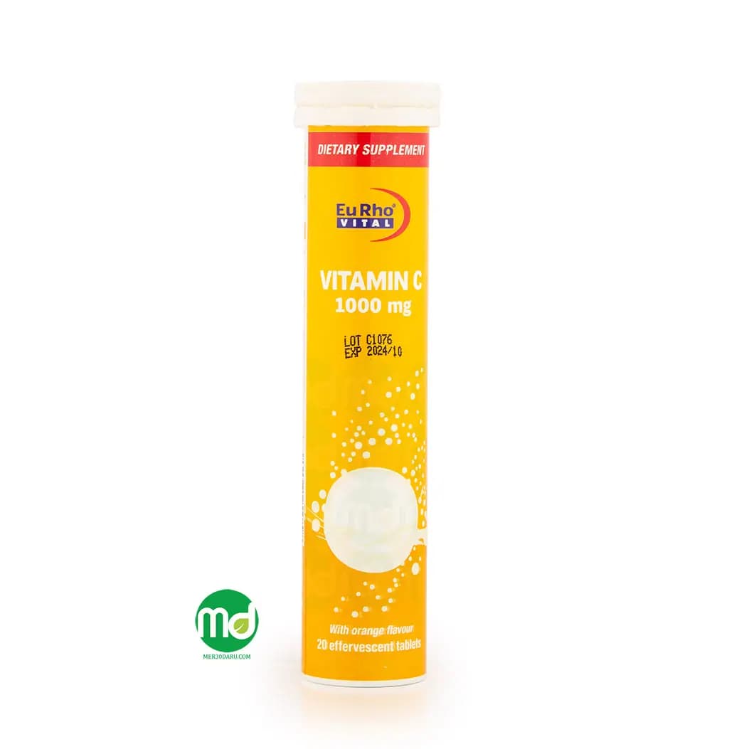 قرص جوشان ویتامین C 1000 میلی گرم یوروویتال با 20 عدد