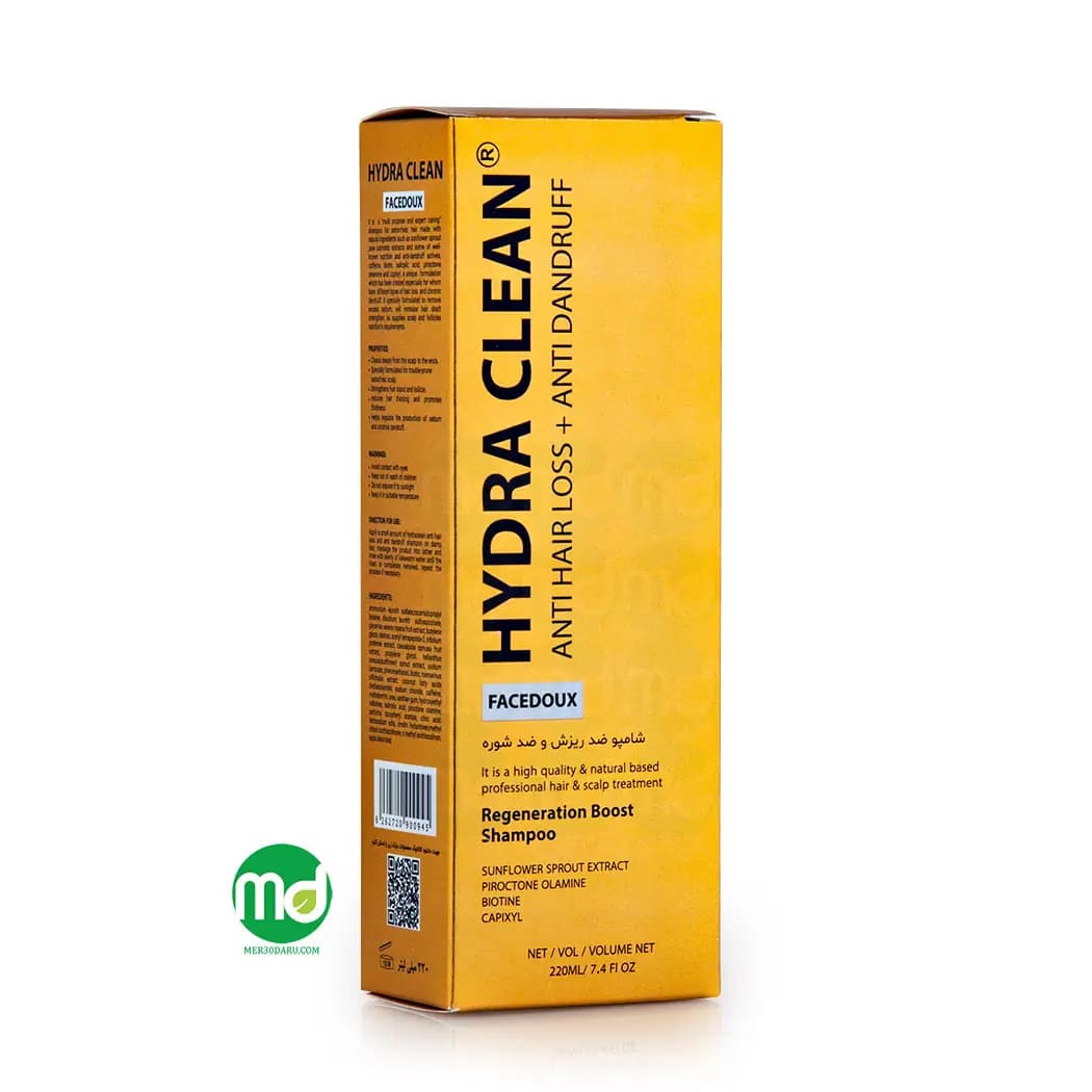 شامپو ضد ریزش و ضد شوره هیدراکلین فیس دوکس 220ml