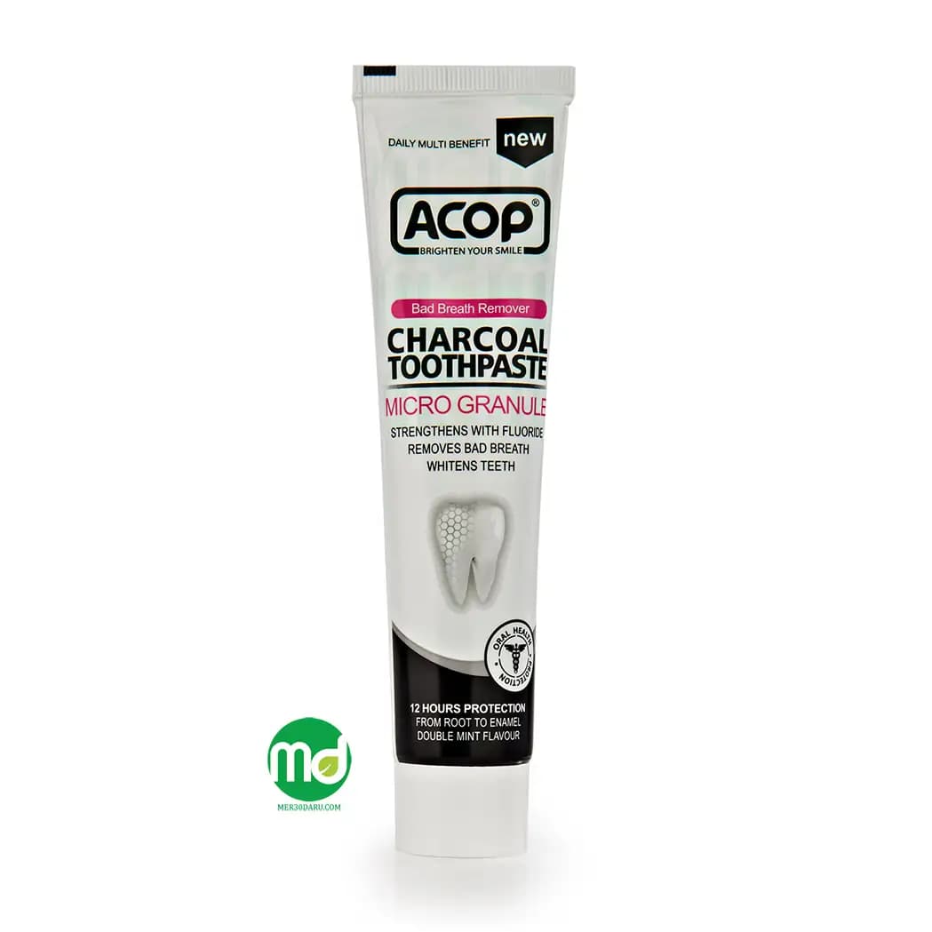 خمیر دندان زغالی آکوپ مدل charcoal thoospaste
