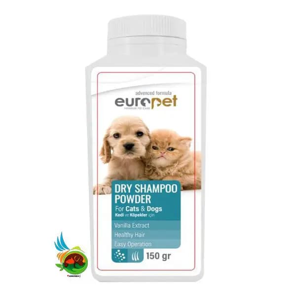شامپو خشک پودری سگ و گربه یوروپت Dry shampoo powder حجم ۱۵۰ گرم