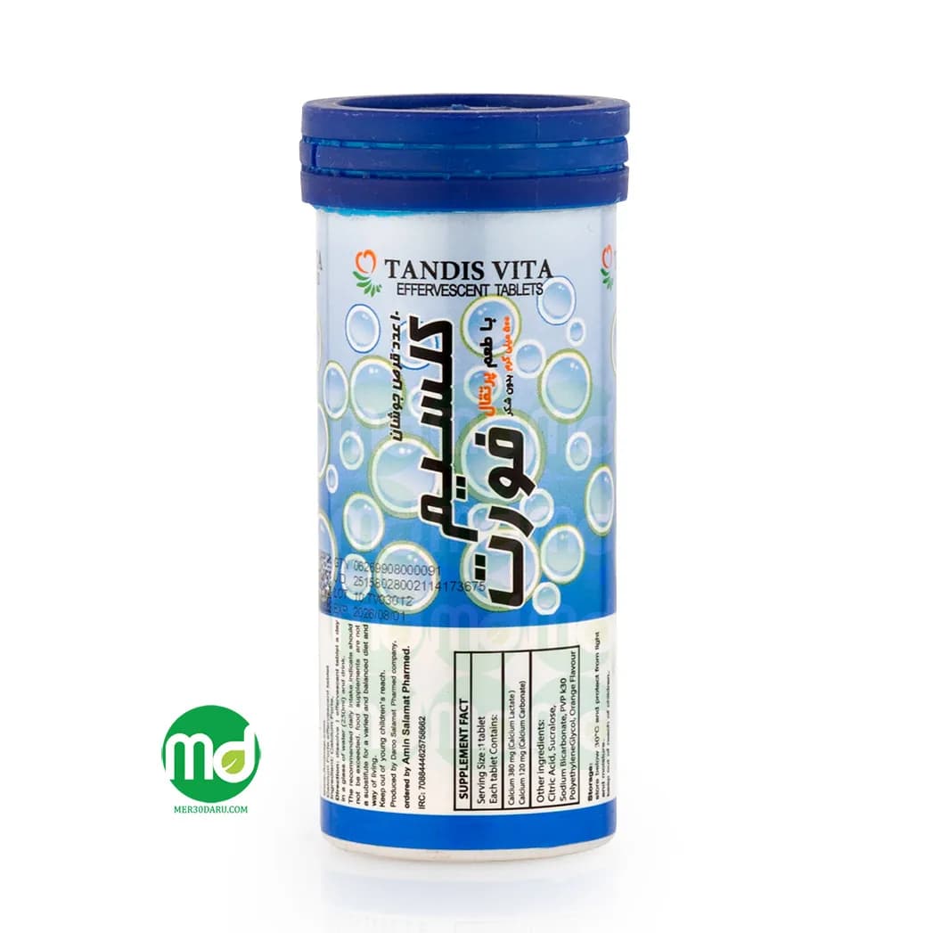 قرص جوشان کلسیم فورت 500 میلی گرم تندیس ویتا 10 عدد