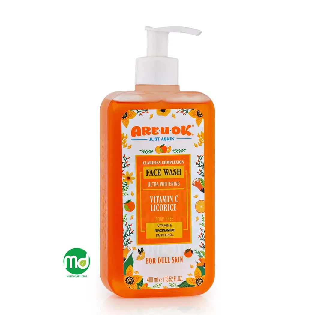 ژل شستشوی صورت و روشن کننده آر یو اکی ویتامین C حجم 400ml