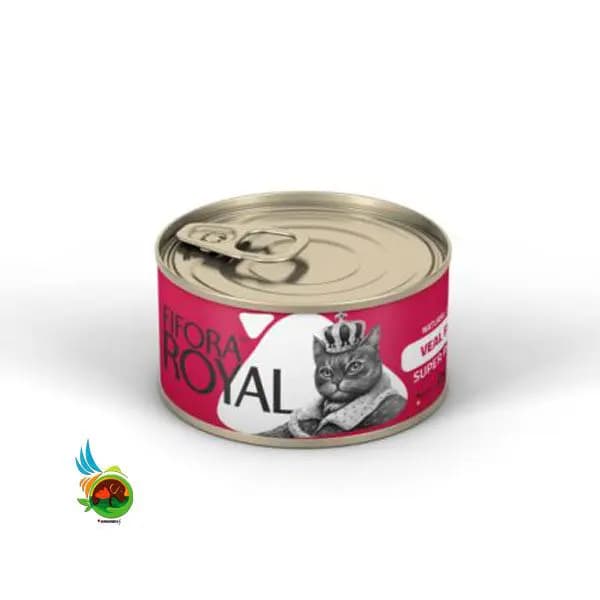 کنسرو گربه فیفورا طعم فیله گوساله کلاسیک مدل Fifora Royal with Chicken وزن ۱۲۰ گرم