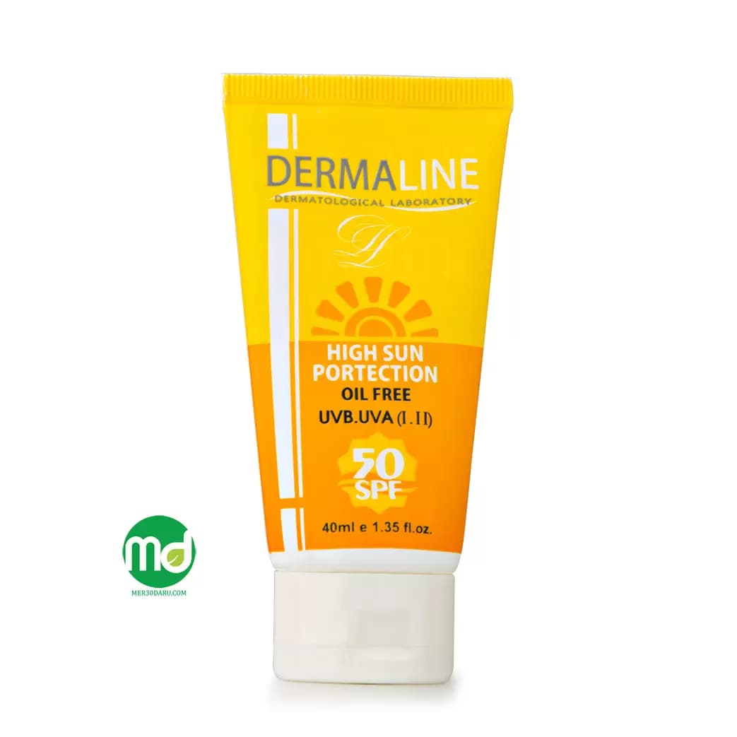 کرم ضد آفتاب بی رنگ و فاقد چربی درمالاین SPF 50