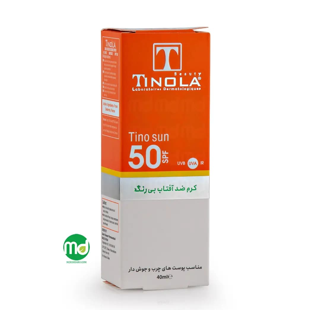 کرم ضد آفتاب بی رنگ پوست چرب و جوش دار تینولا SPF50
