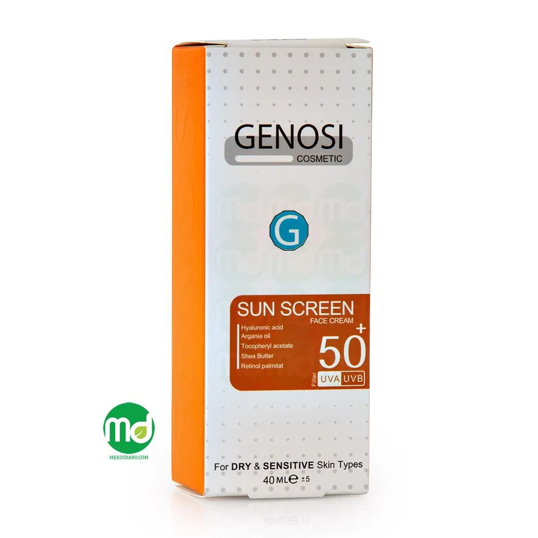 کرم ضد آفتاب فاقد رنگ گنوسی پوست خشک و حساس SPF 50